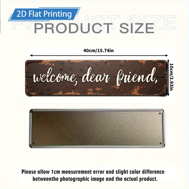 Metal Sign 10.16×40.64cm Rustic Welcome Garden Decor