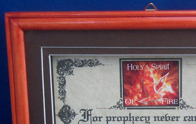 NEW Bible Verse Plaque “PROPHECY NEVER CAME BY THE WILL OF MAN” Christian Gift