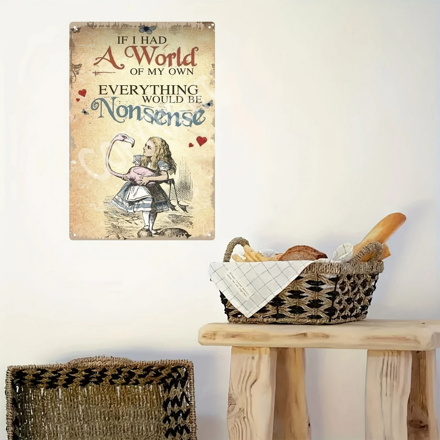 Alice In Wonderland Movie Metal Sign Book Film Decorative Vintage-Look 8x12in