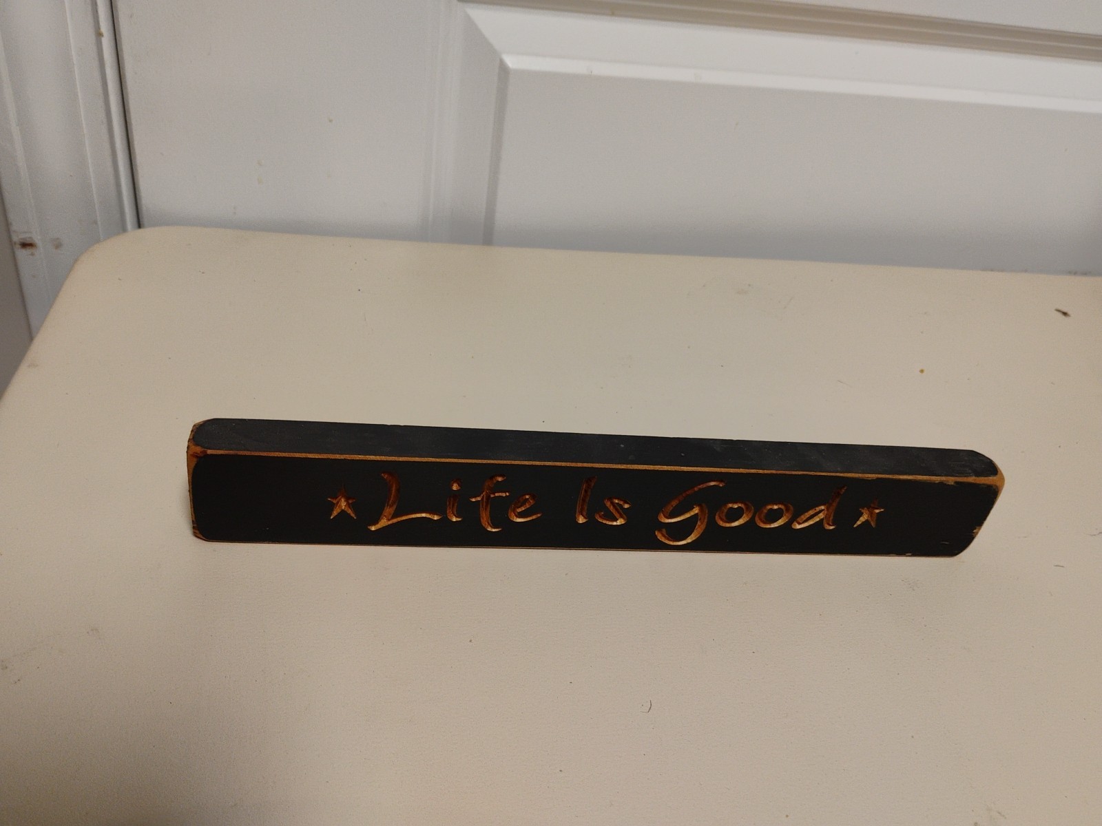 12″ Long Wooden Sign”Life Is Good”