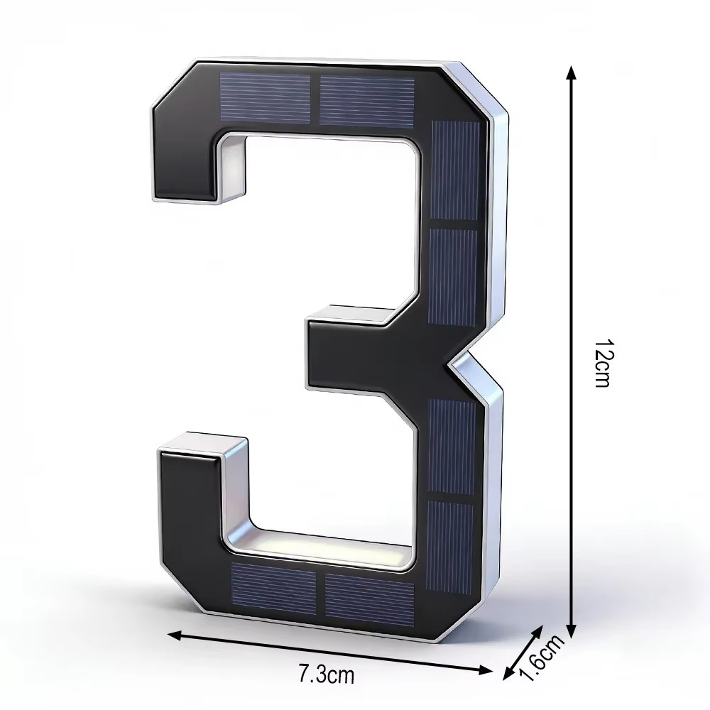 Solar House Number Light LED Address Sign Warm White Lamp, Automatic On/Off Wate