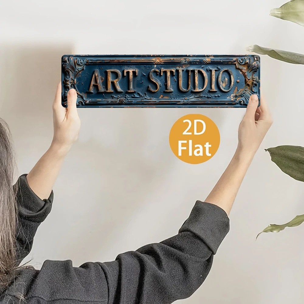 Rustic Art Studio Metal Tin Signs 4×16 Vintage Wall Decor Office Bar Cafe Garage