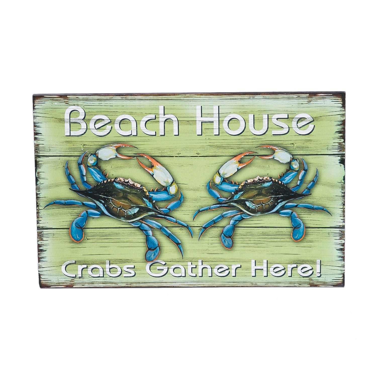 Beach House Crabs Sign 15.75 x 10 x 0.25 Inches.