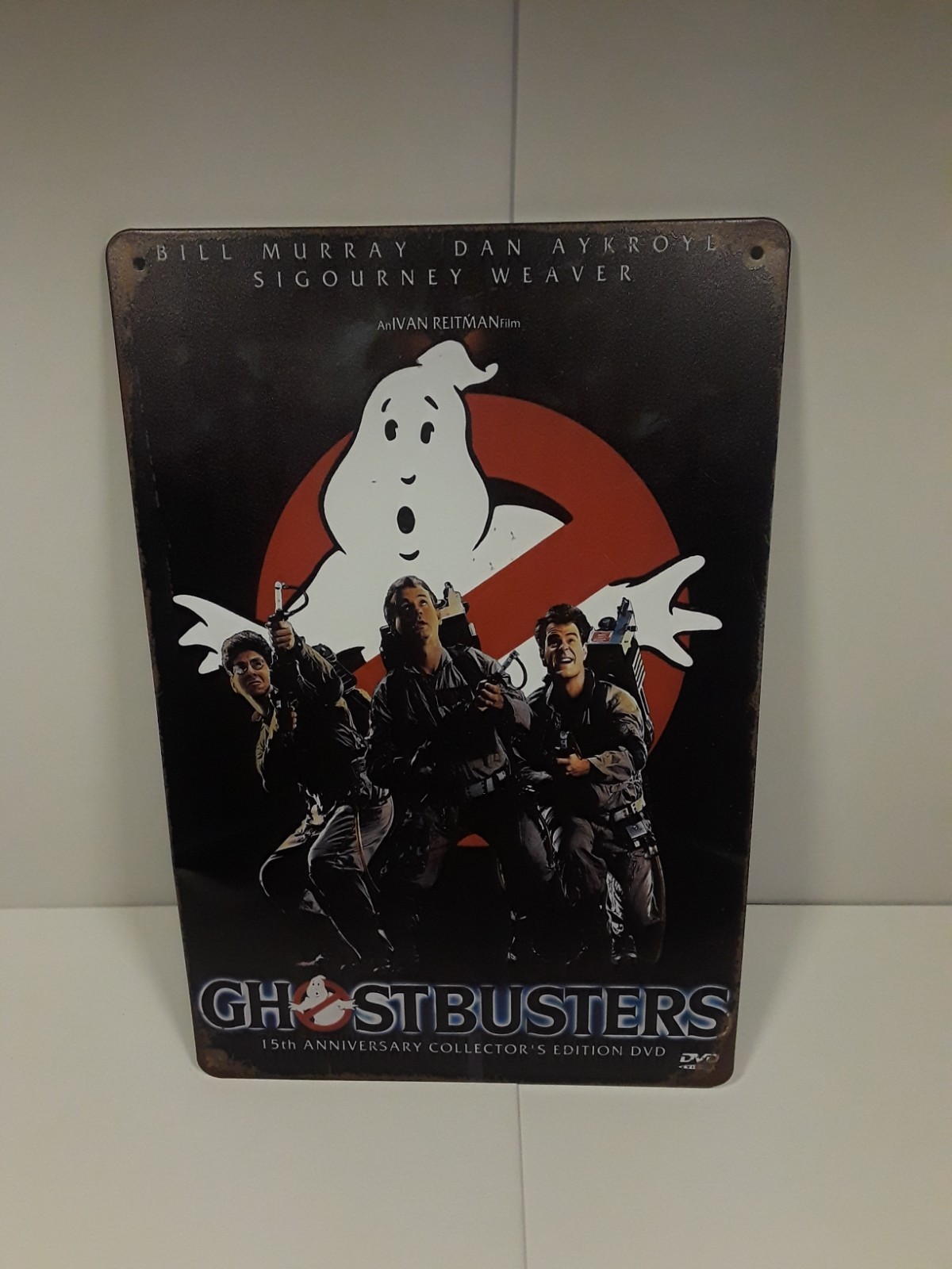 Ghostbusters 15th Anniversary 12×8 Aluminum Indoor Outdoor Metal Sign Distressed