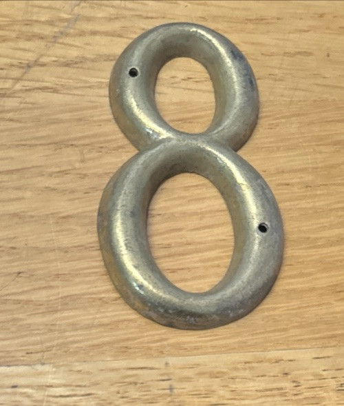 Brass Vintage House Address Numbers 3”