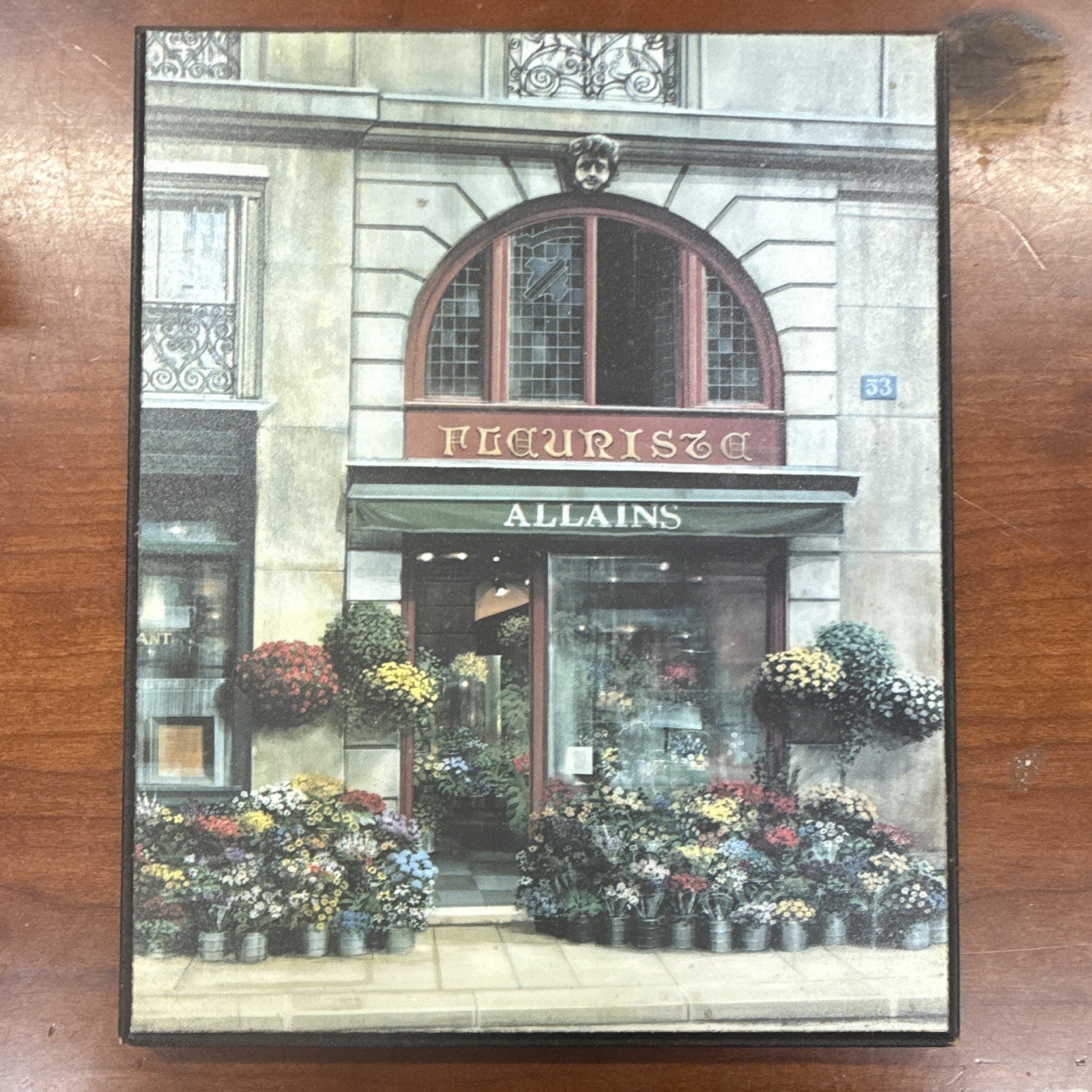 French Country Floral Flower Shop Wood Wall Plaque Sign, Vertical Rectangle