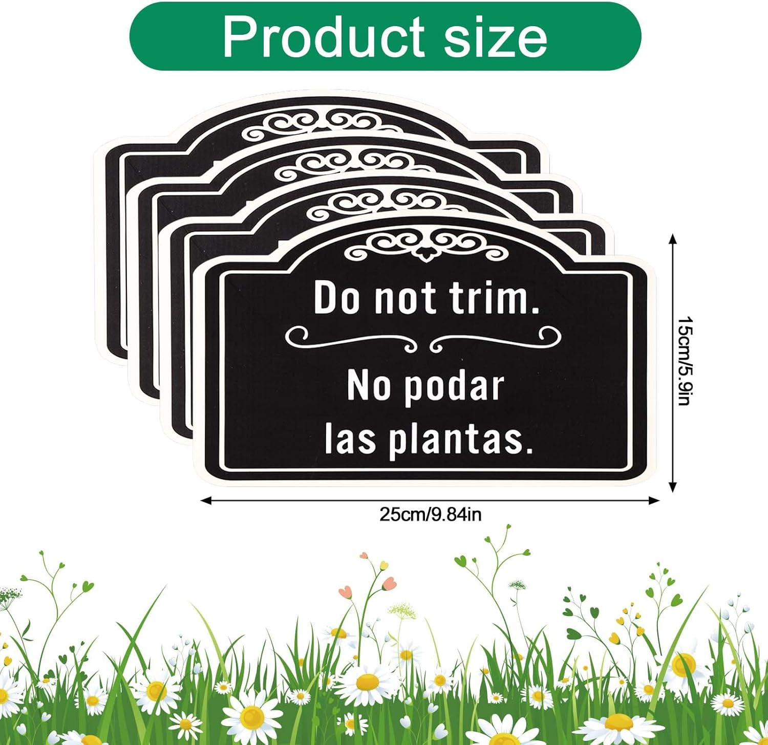 4pcs Do Not Trim Signs with Stakes, Corrugated Plastic Do Not Prune Bushes Pleas