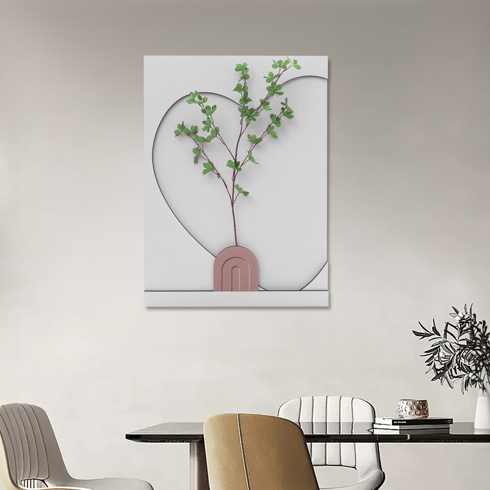 3D Sandstone Wall Art Painting, White, 23.6 * 31.5in, Living Room, Bedroom