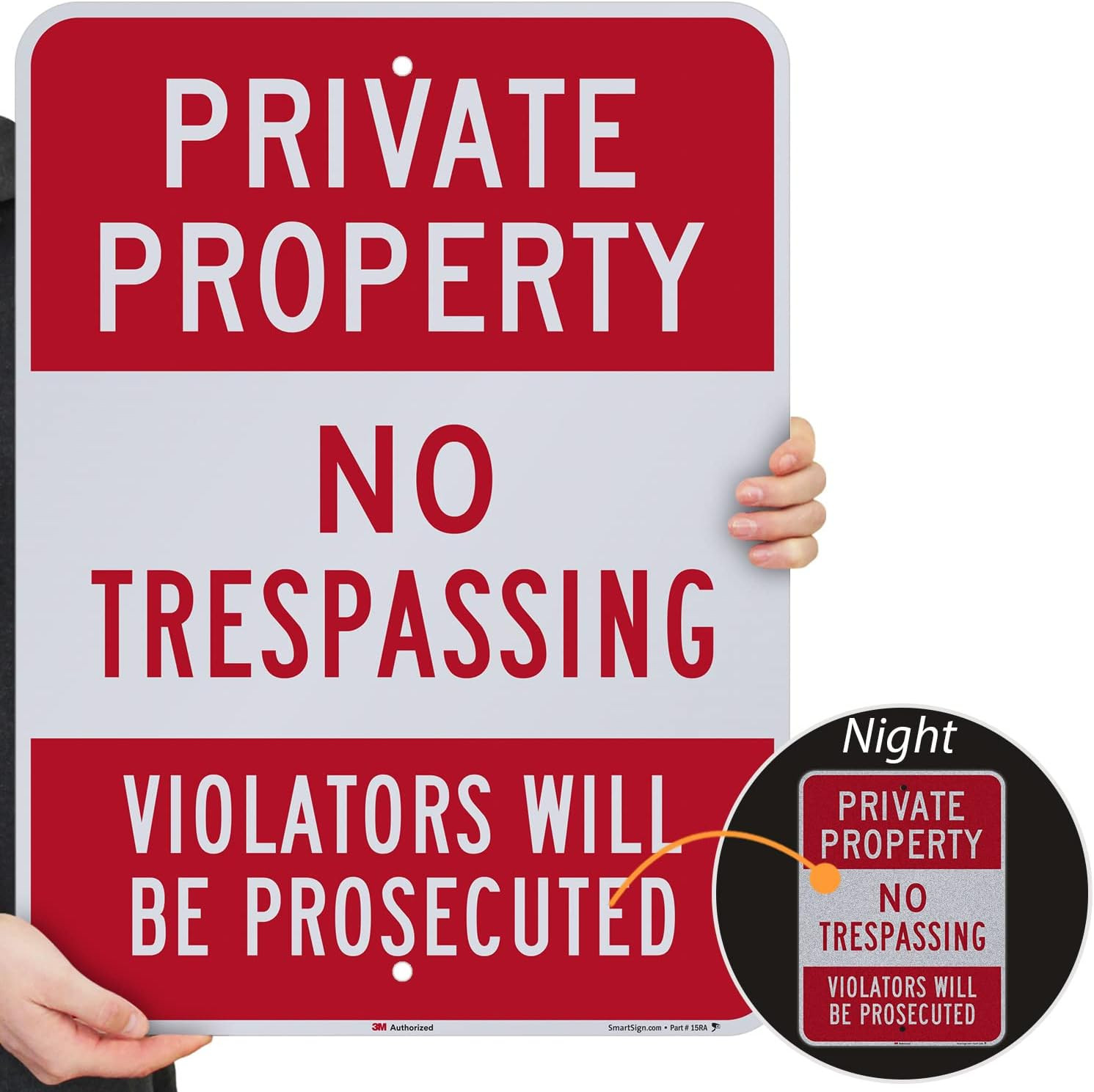 No Trespassing Sign – 18″ x 24″ Reflective Aluminum – Violators Prosecuted