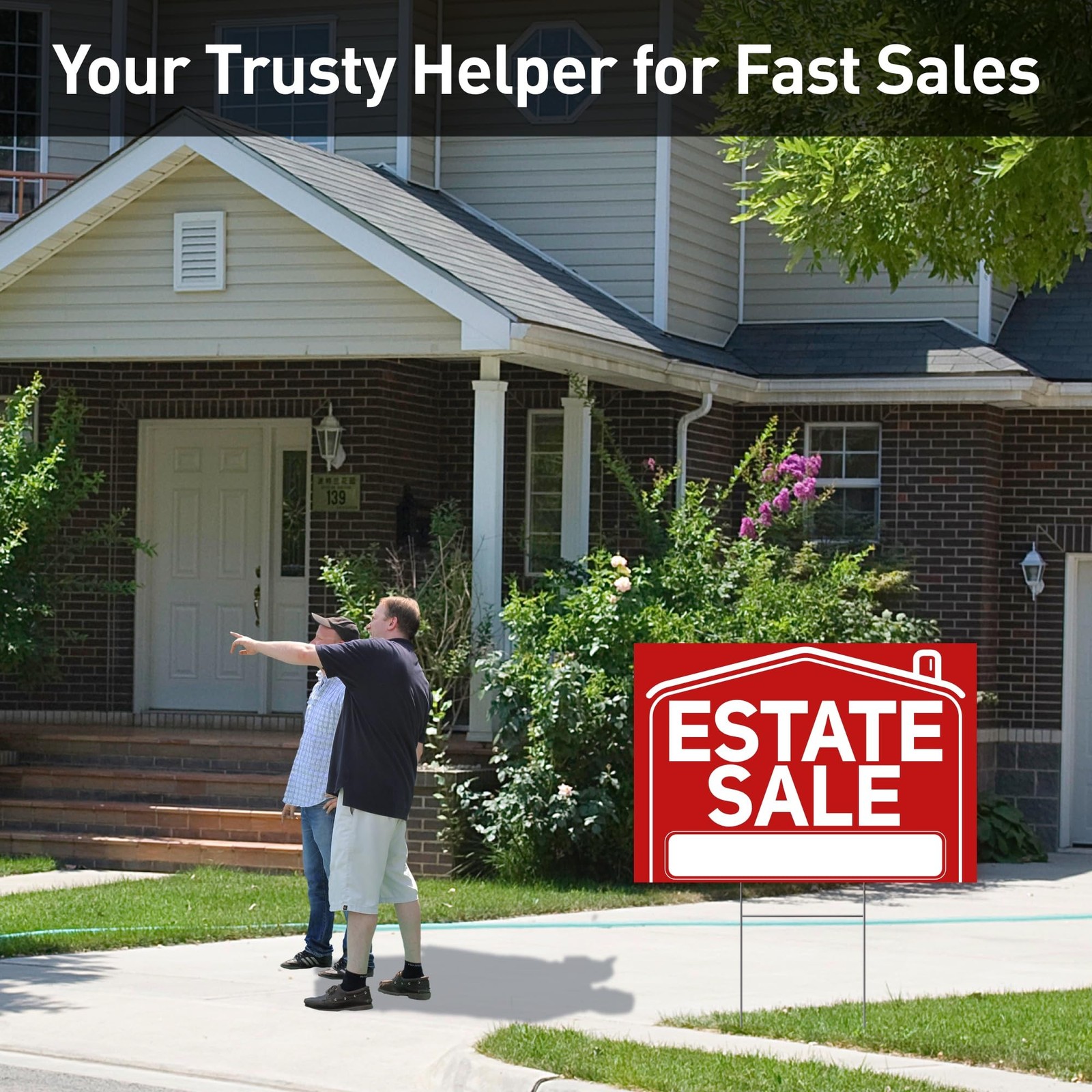 Estate Sale Signs With Stakes 24×16″ XL And 17×6″ Arrow Signs 6 PCS
