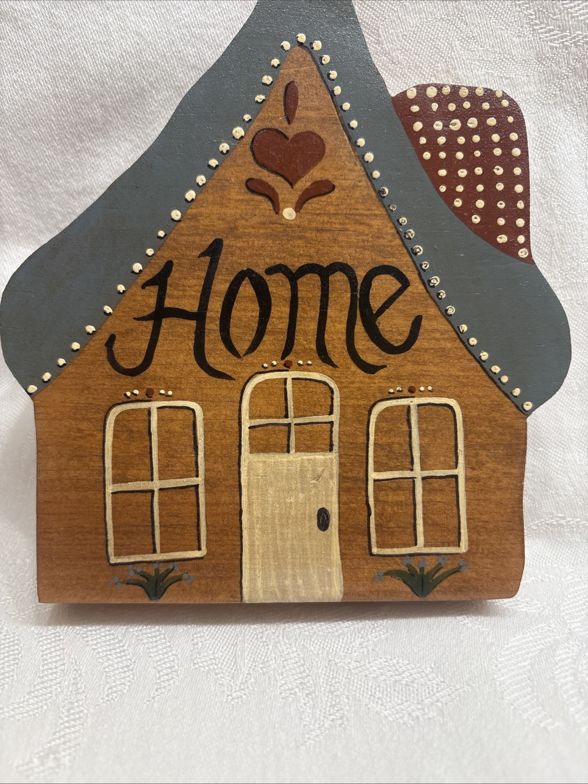 VTG Home Sweet Home 3 Pcs Wooden Wall Decor Houses Heart Rustic Country 1980s