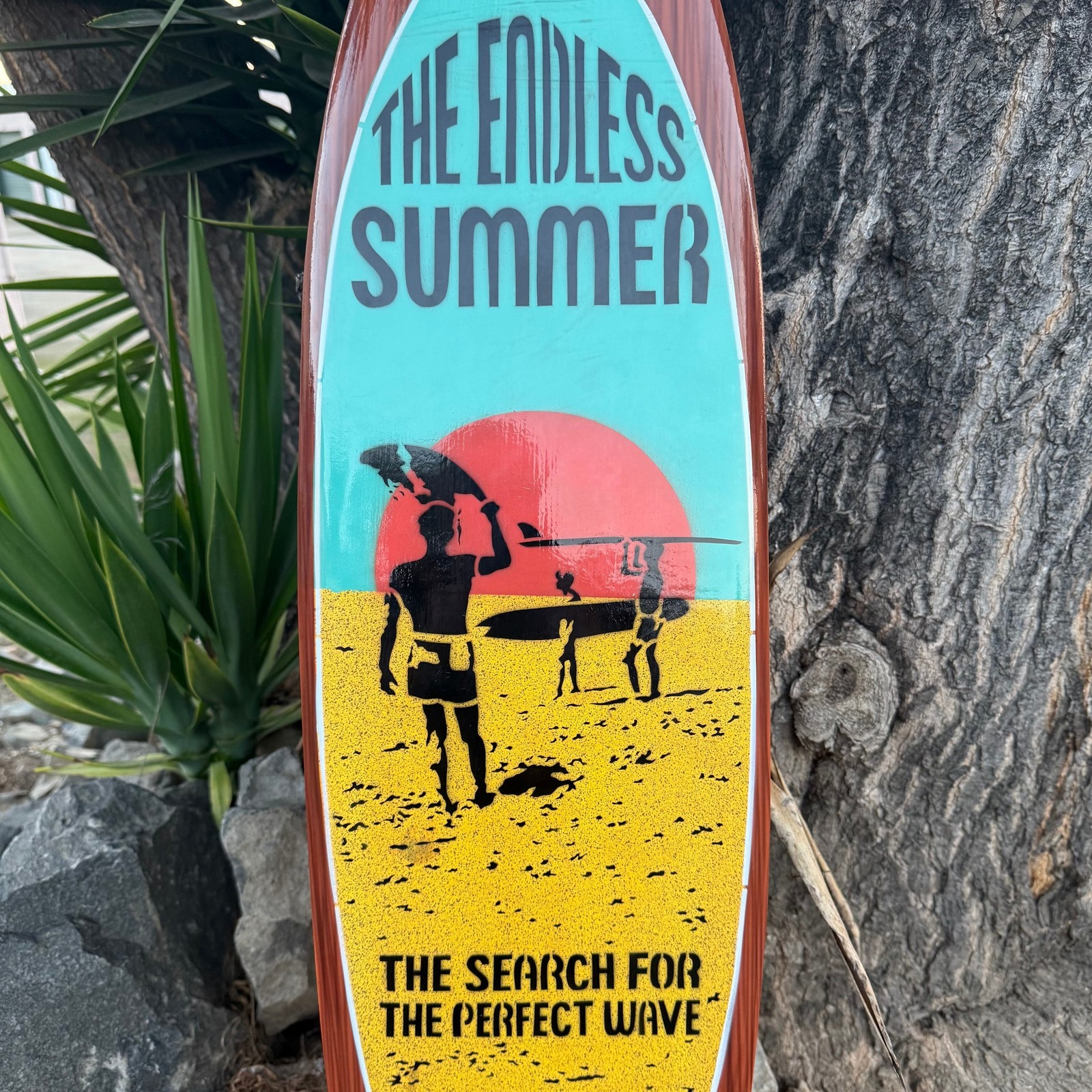 The Endless Summer Surf Documentary, Surfboard Wall Plaque, Handcrafted Airbrush