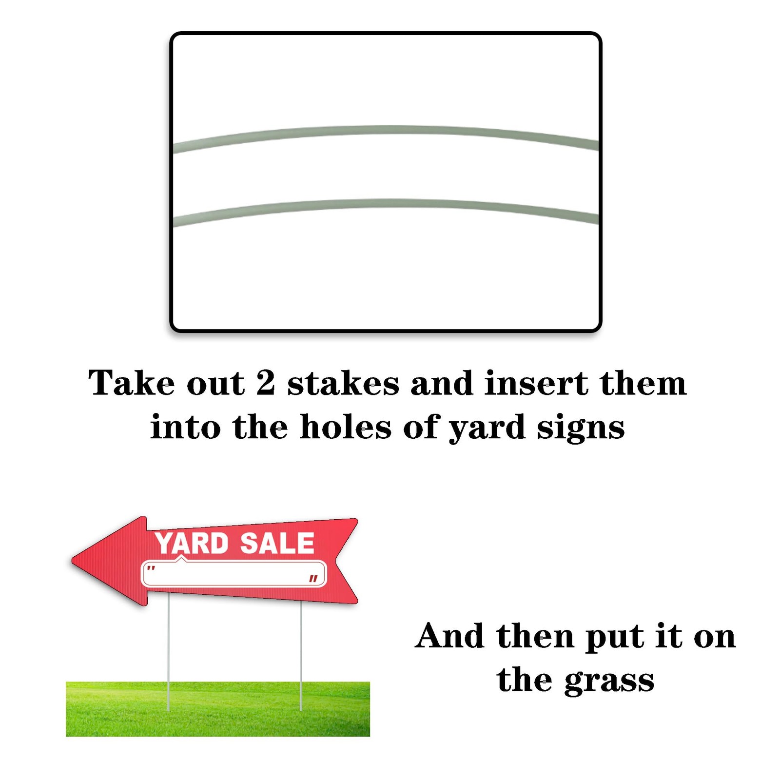 Yard Sale Red Arrow Signs with Stakes16 x 5 in Double Sided,Outdoor Estate Sa…