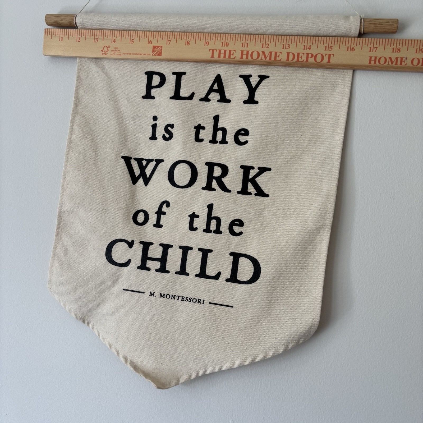 GladFolk Maria Montessori Sign Decor Play Is Work of Child Minimalist Classroom