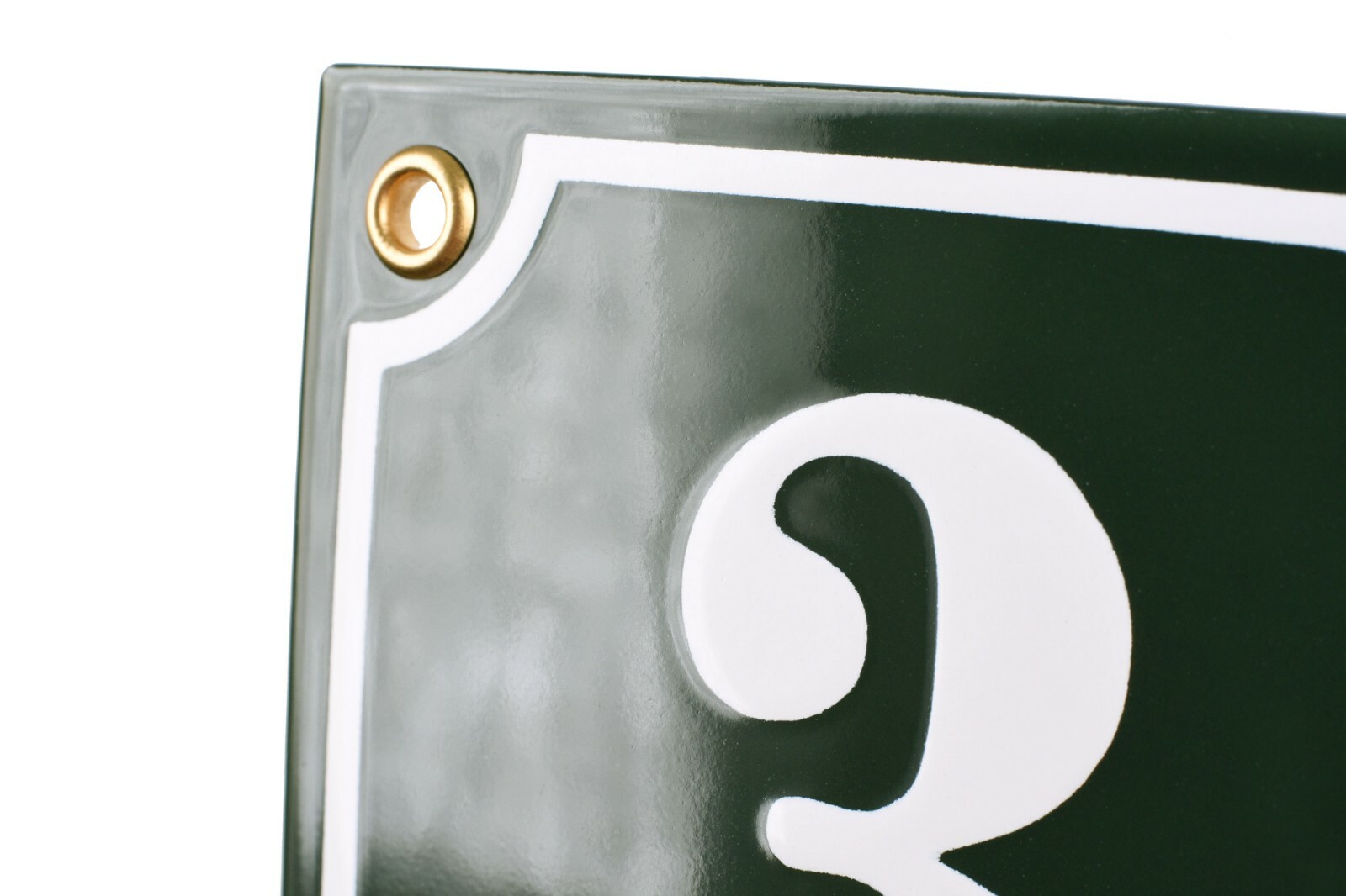 Porcelain address plaque 6×6″ customisable handcrafted enamel house number sign