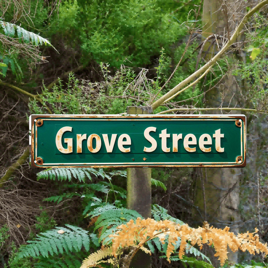 GTA San Andreas Grove Street Retro Metal Tin Sign Gamers Decor Collectible Gift