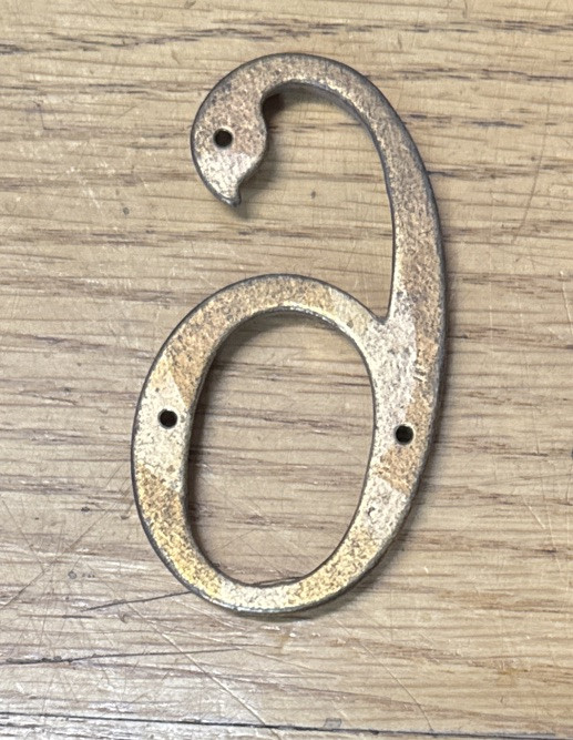 Brass Vintage House Address Numbers 3”