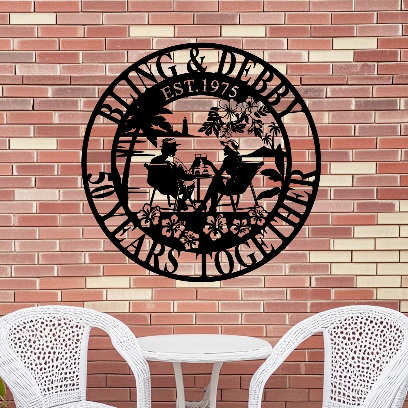 Personalized Couple Metal Sign, Years Together Anniversary Wall Art