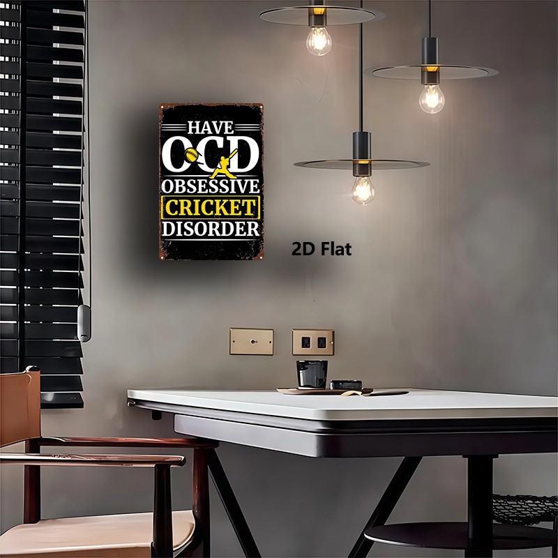 Metal Sign Black Yellow Text 8X12 Inches