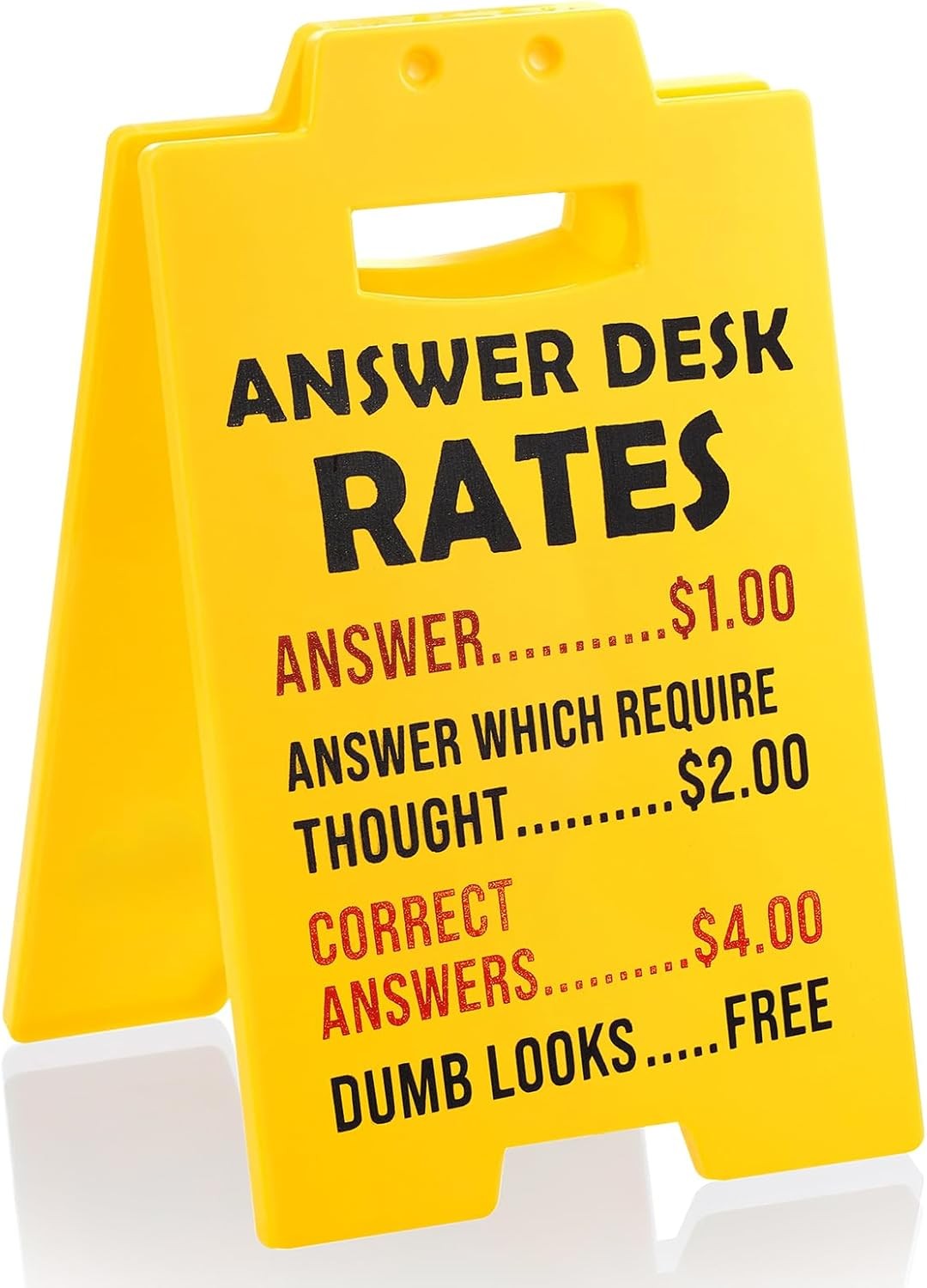 Funny Answer Desk Rates Sign,Team Office Gag Gifts Office Desk Sign CubicleDecor