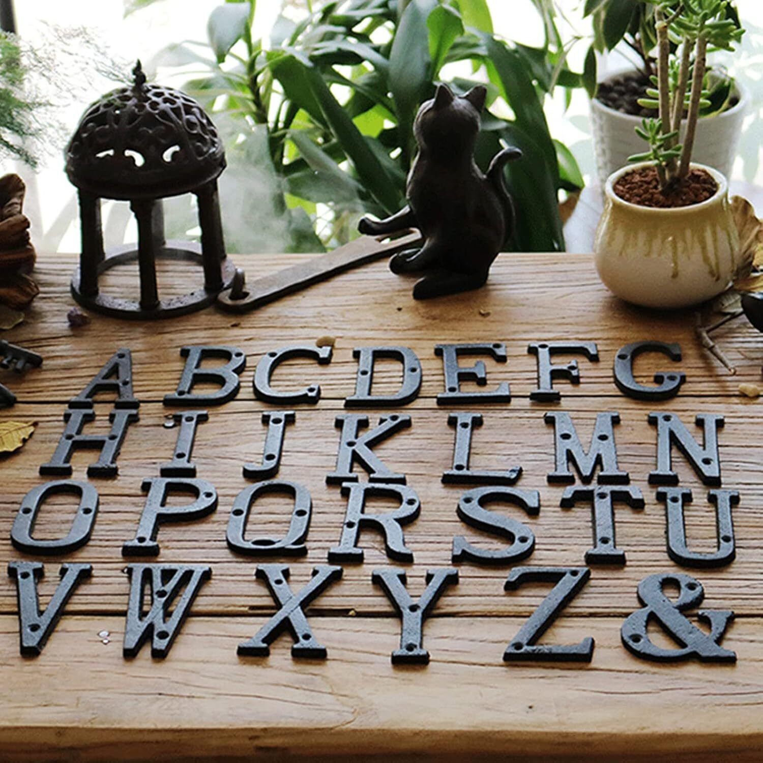 Cast Iron Alphabet 26 Letters House Number Sign Name Birthday Holiday Decoration