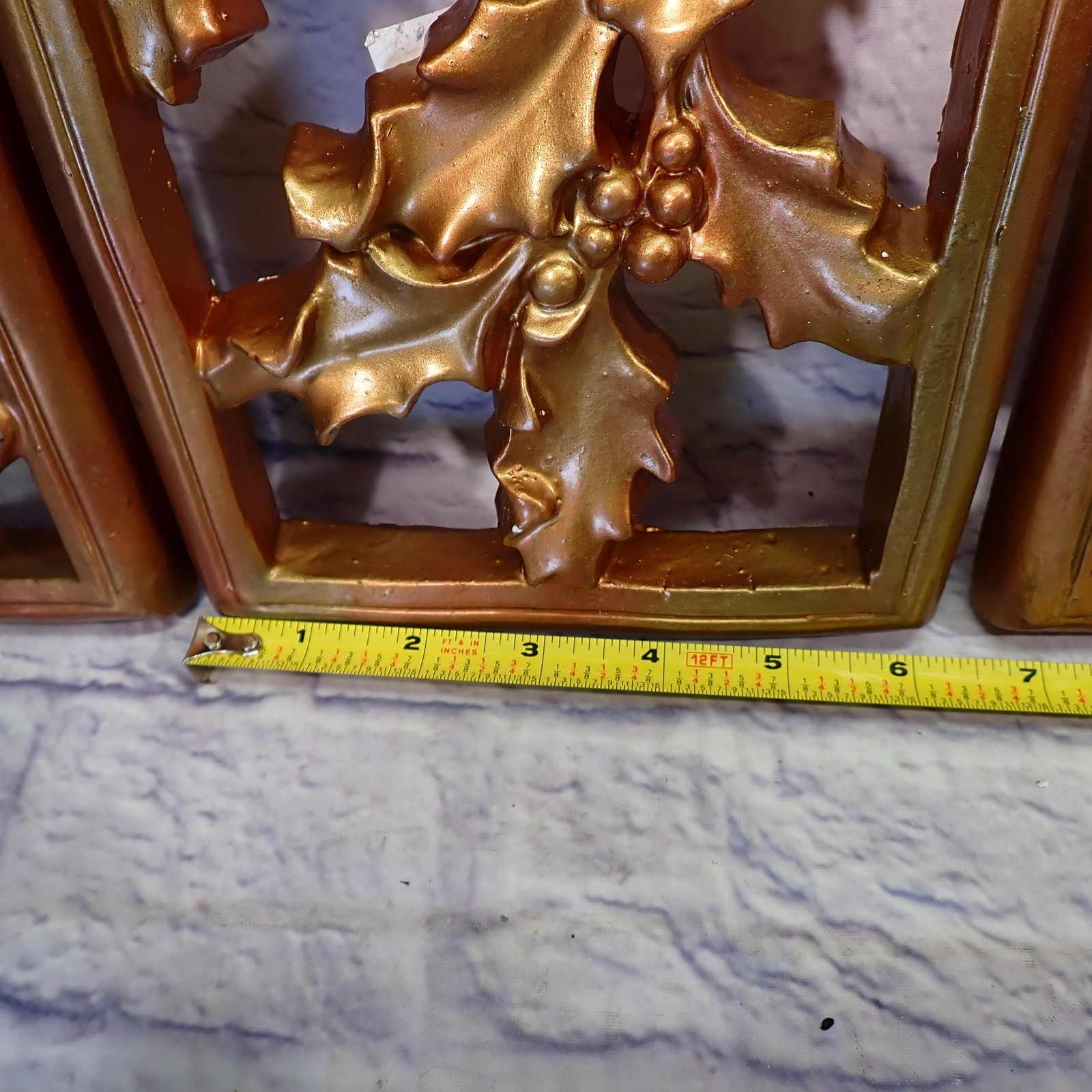 Vintage Handmade Gold Floral mcm panel Set 4 Seasons Rectangular Large Decor