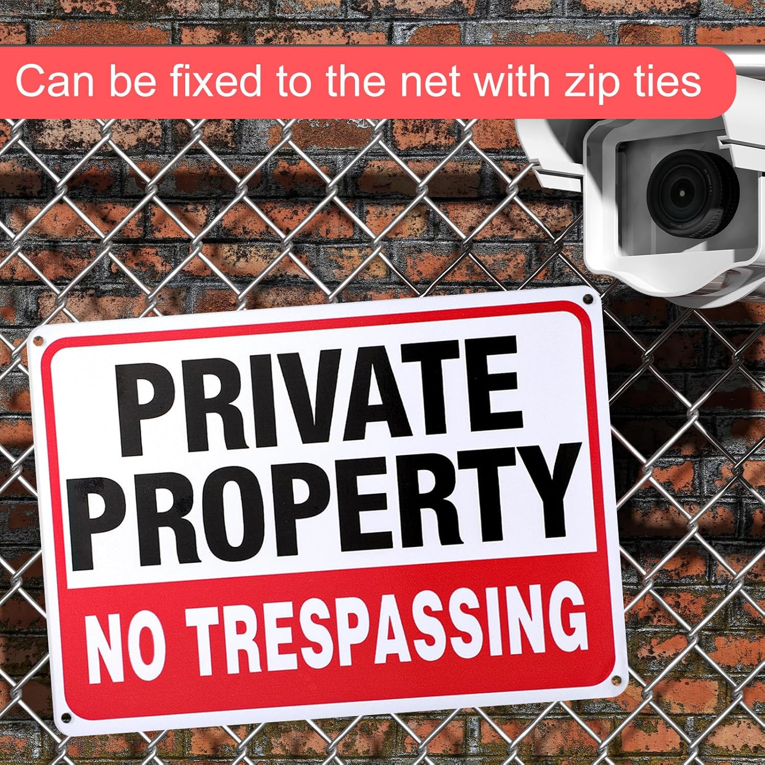 6 Pack Large Private Property No Trespassing Sign, 9.8 X 7 Inches Metal Heavy Du