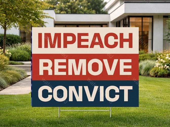 Impeach Remove Convict Yard Sign with H-Stake Outdoor Political Lawn Decoration