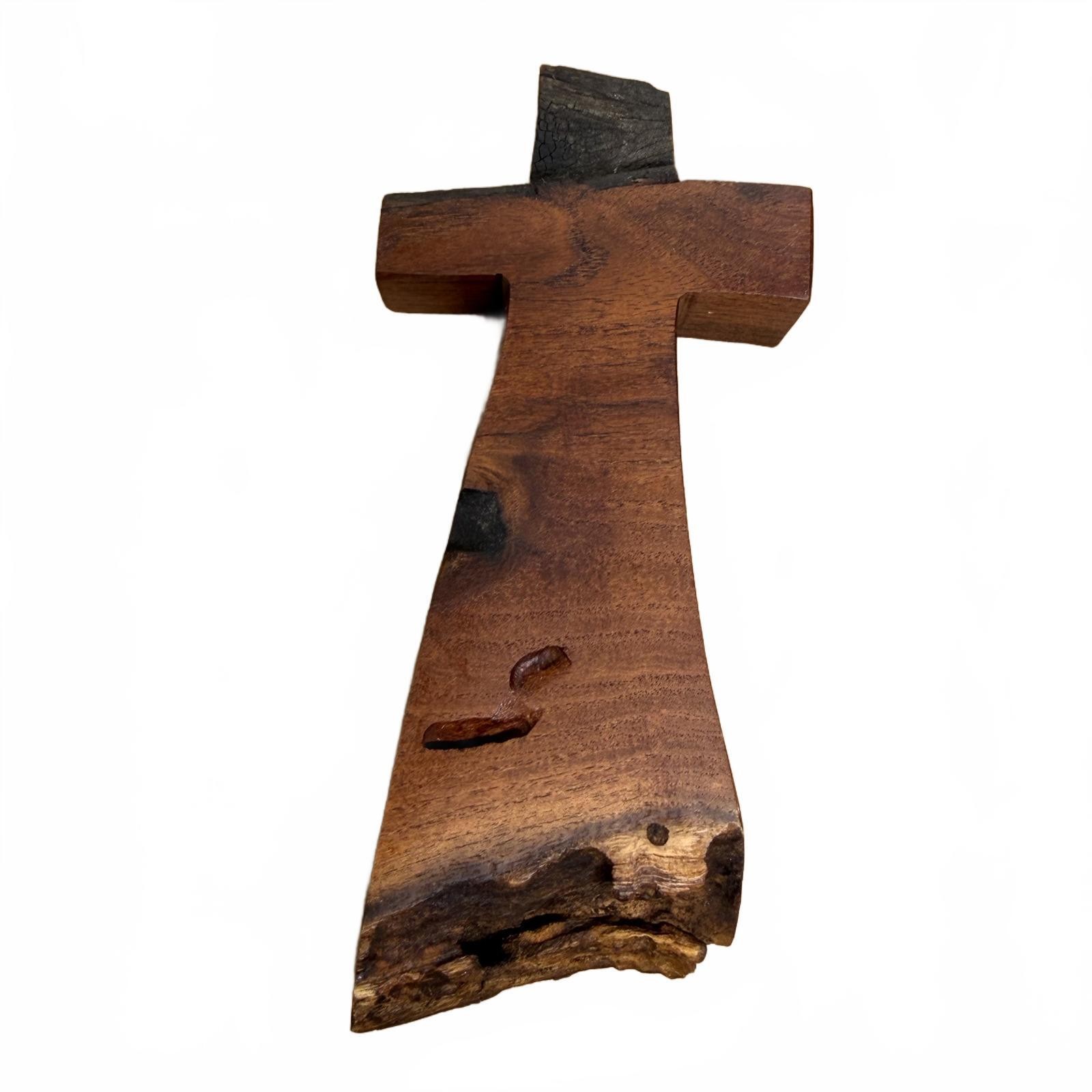 Handcrafted Mesquite Wood Wall Cross Rustic Western Christian Natural Home Decor