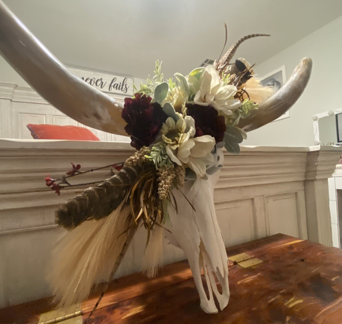 Rustic Wedding/Home Custom Longhorn Wall Decor OOAK Piece