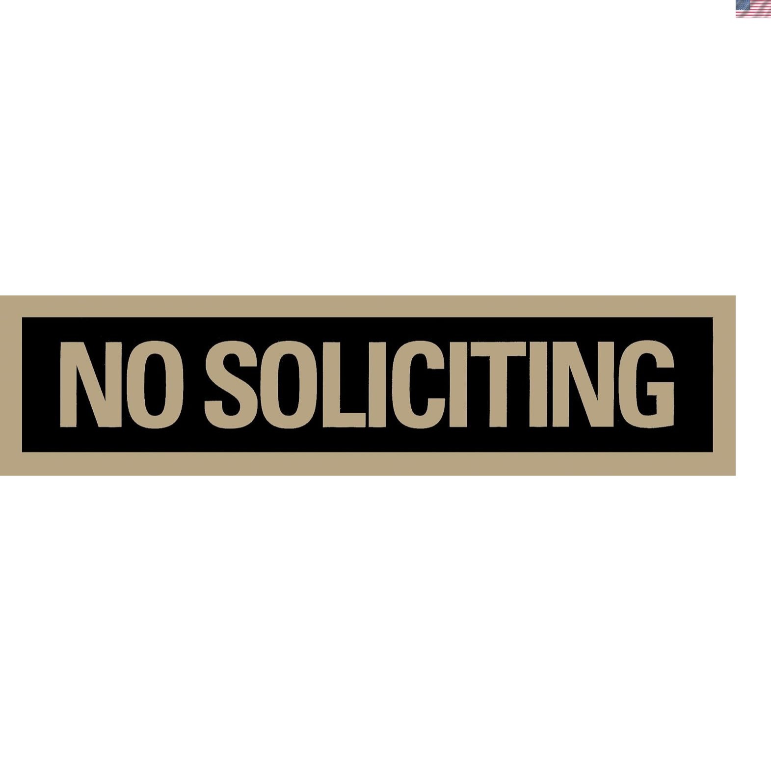 Sleek Black and Gold Vinyl No Soliciting Sign – 2×8 Inches for Easy Mounting