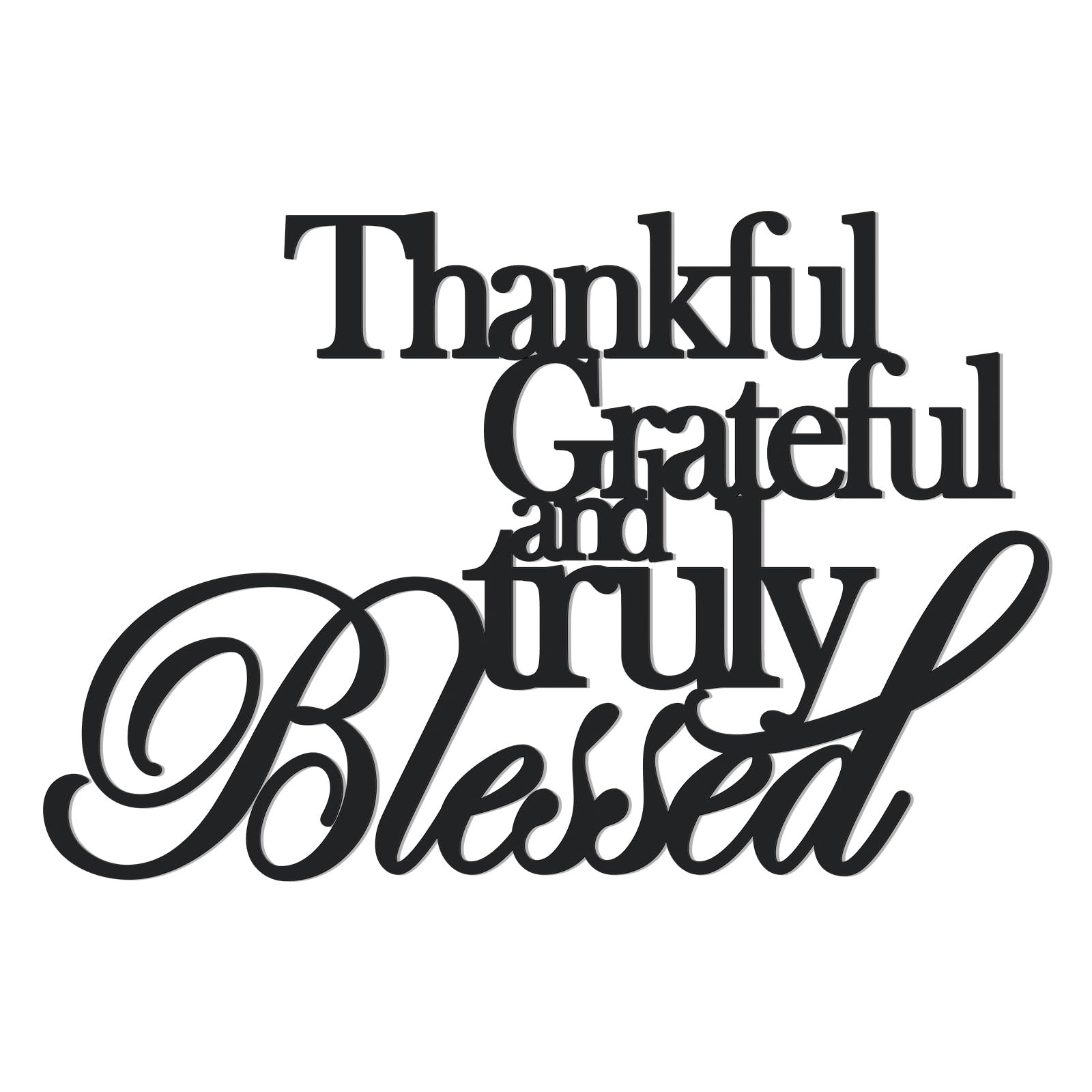 KOYILTD Classic Thankful Grateful Blessed Wall Decor – Medium style1, Black