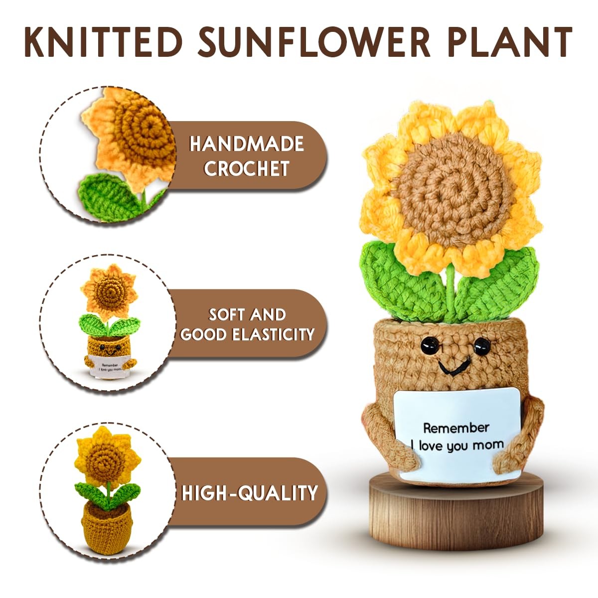Handmade Crochet Sunflower Gifts for Mom Perfect for Mother’s Day & Birthdays