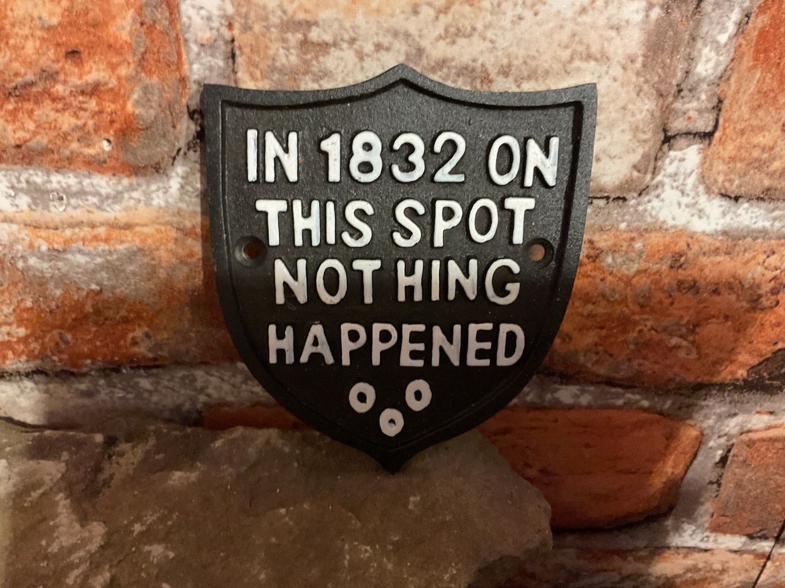 4″X4″ Badge Style “In 1832 on this spot” Cast Iron Sign…Ships Free!