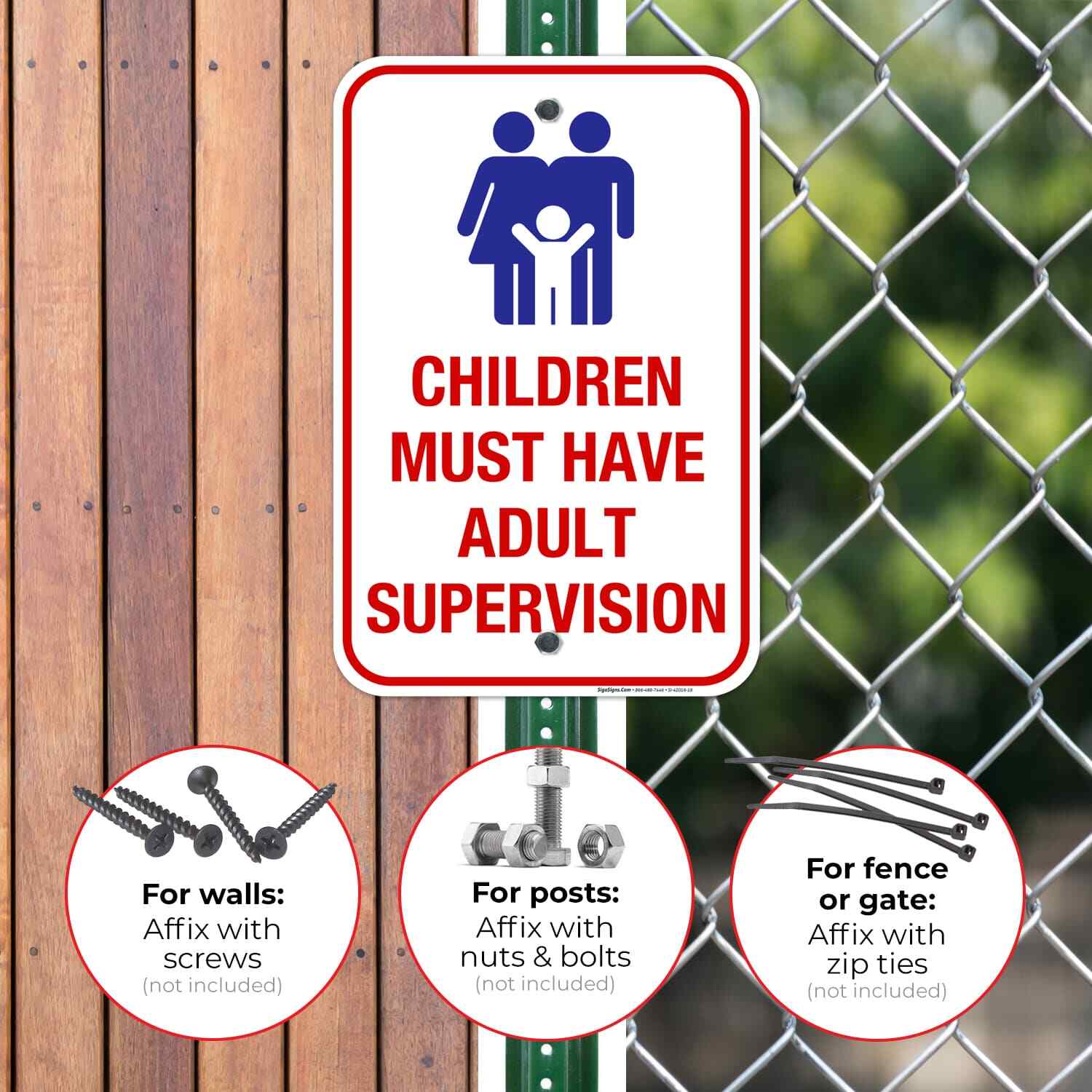 Pool Sign, Children Must Have Adult Supervision Sign,