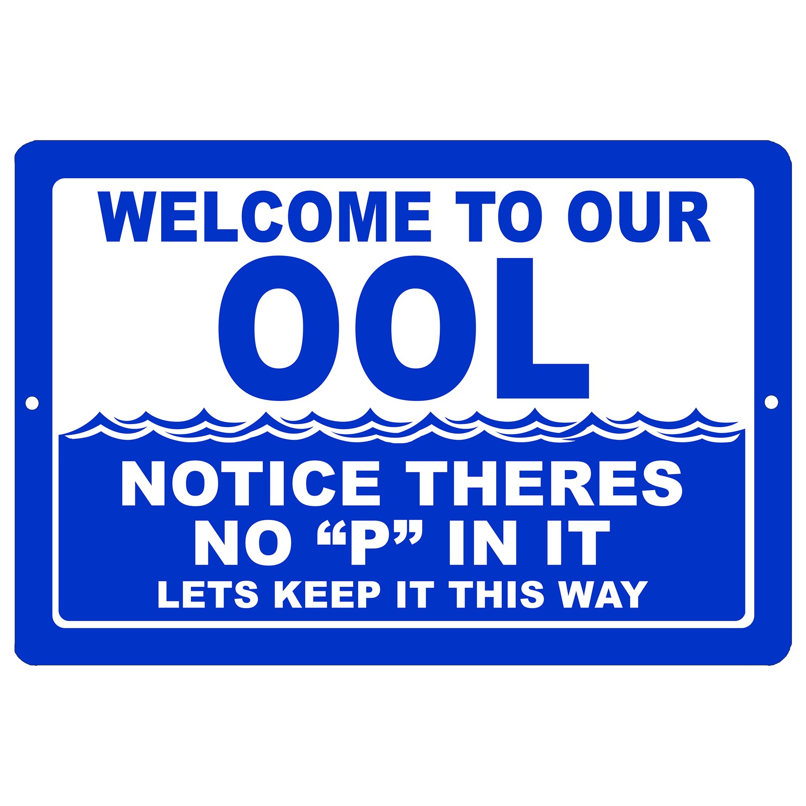Funny Swimming Pool Sign Metal Tin Sign Indoor Outdoor No P Pee in Pool OOL S…