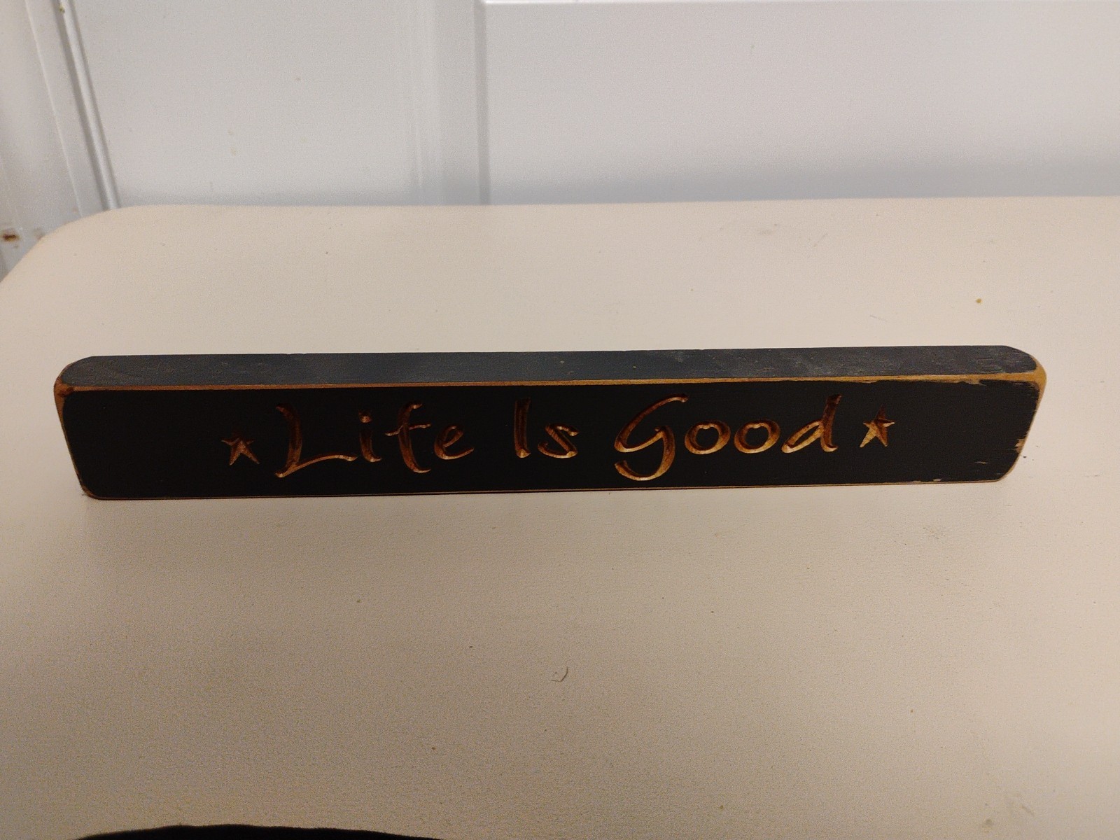 12″ Long Wooden Sign”Life Is Good”