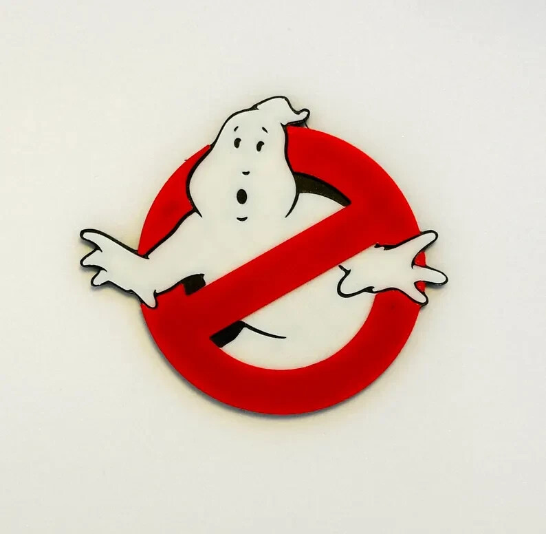 Ghostbusters 3D Logo Display for m Action Figures, LEGO, Comics. 6 Inches