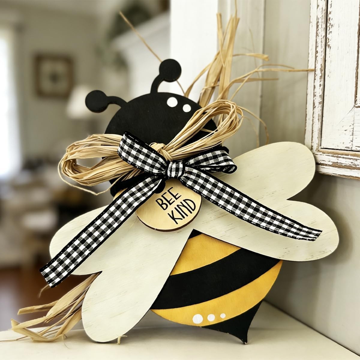 Honey Bee Decor Bee Decorations for Home Rustic Bumblebee Wooden Art Sign