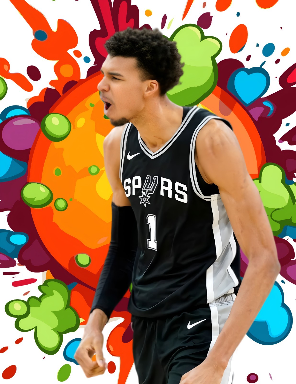 Victor Wembanyama The Alien 8×10 Glossy Metal Poster Print San Antonio Spurs