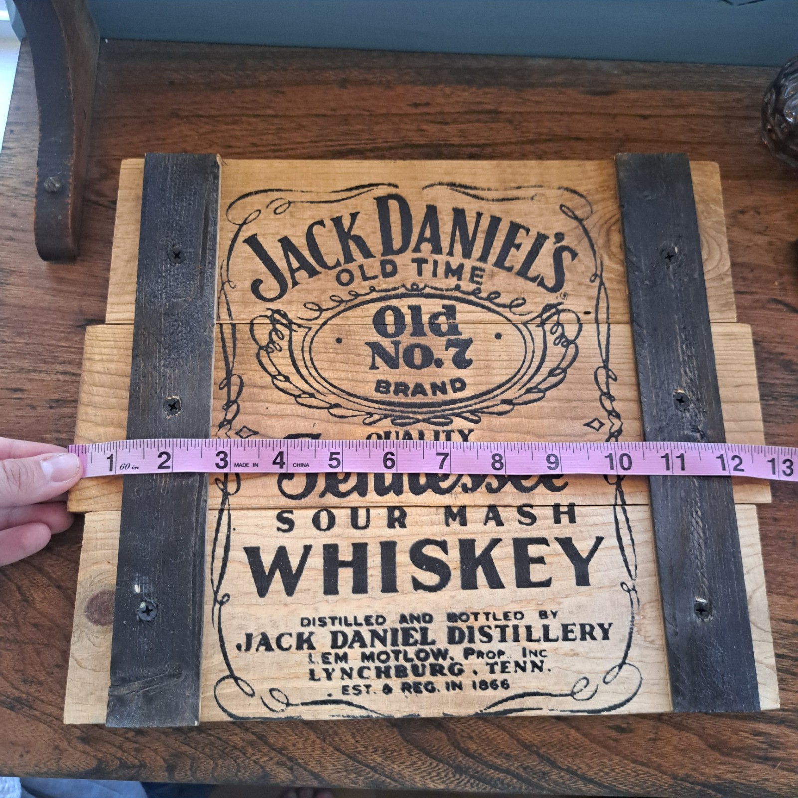 Jack Daniels Wooden Wall Hang Decor Sign 11×13″ Brown Liquor Garage Man Cave