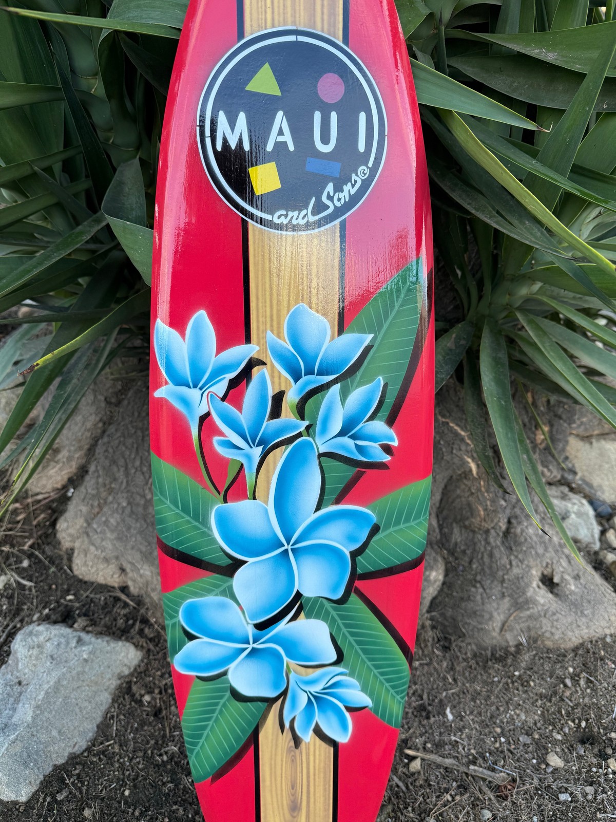 Maui & Sons Vintage Style Decorative Surfboard Wall Plaque 39″ x 10″