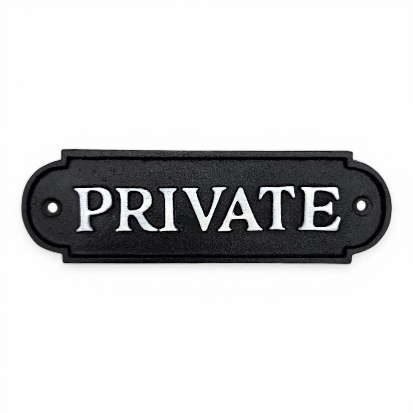 PRIVATE Door Sign Cast Iron Plaque Wall Gate Sign Rustic Vintage Black