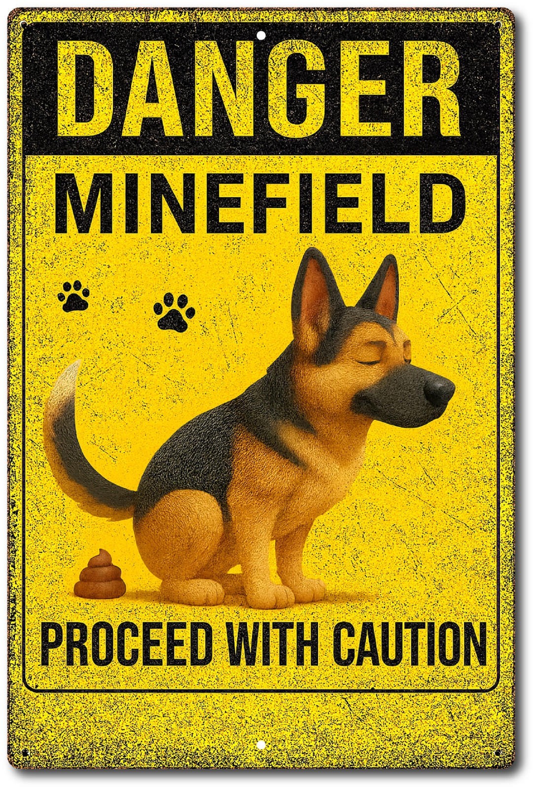 Dog Poop Sign Aluminum Yard Plaque Funny Humor Warning Outdoor Sign