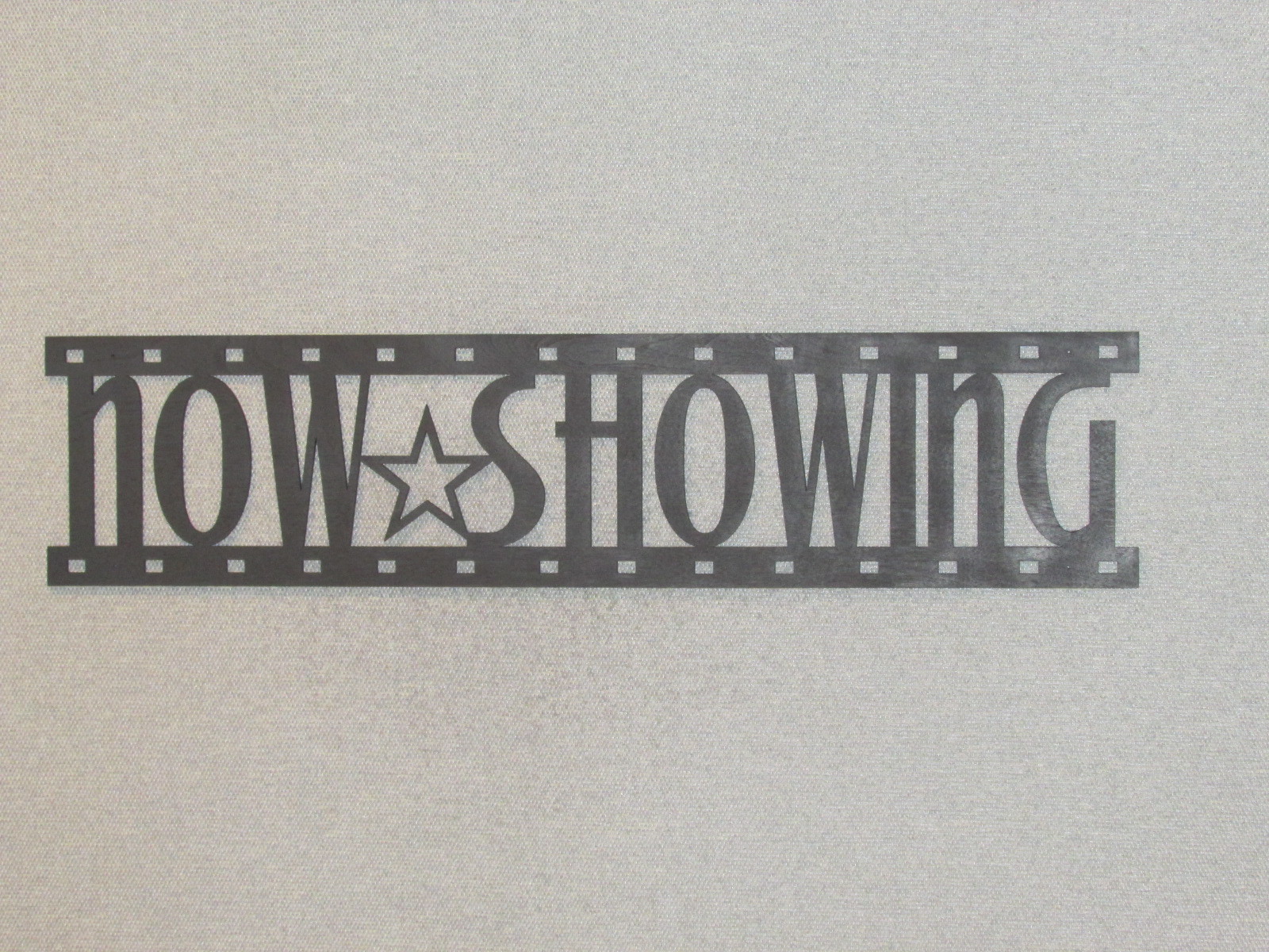 NOW SHOWING Movie Film Strip Wood Wall Words Hanging Sign Art Decor Reel