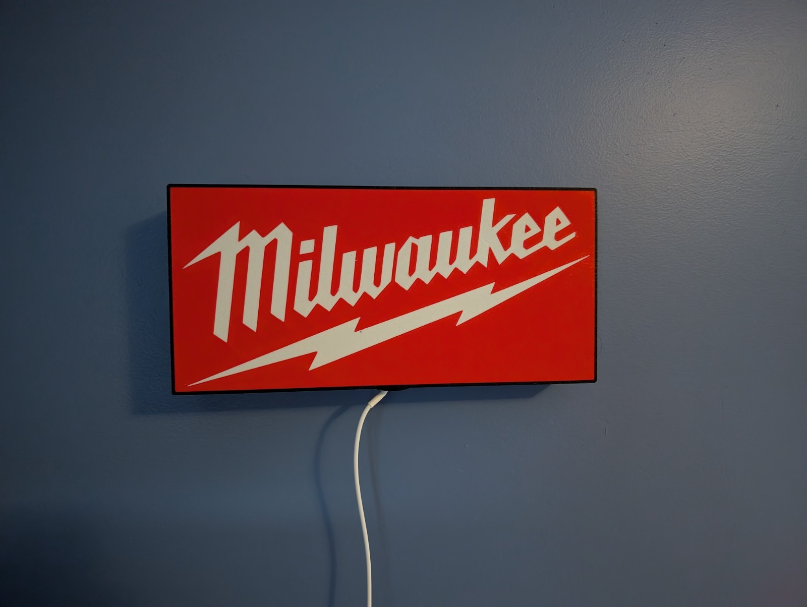 Milwaukee LED Light Box Sign – Tool Wall Art Garage Home Art Decor