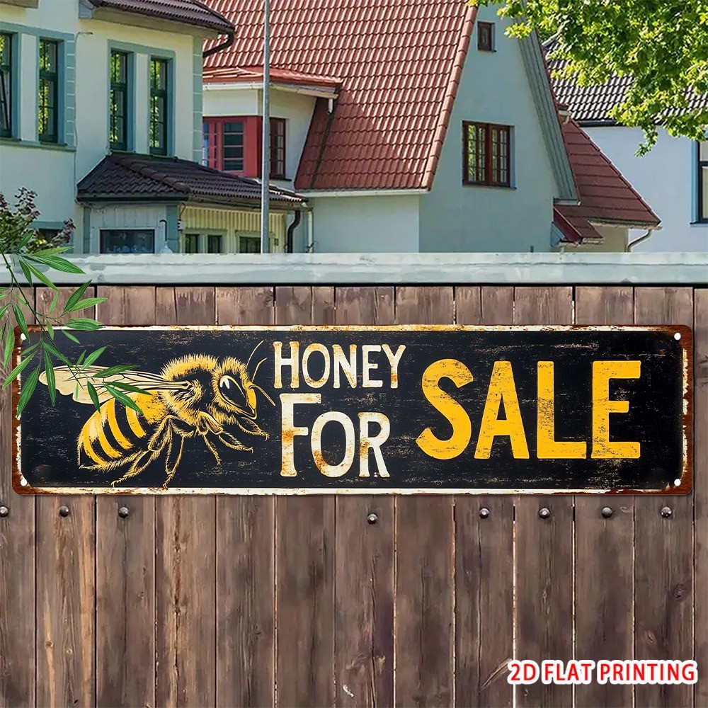 HONEY FOR SALE Yard Sign 16x4in Metal Tin Sold Sign for Farm Garden Lawn Outdoor