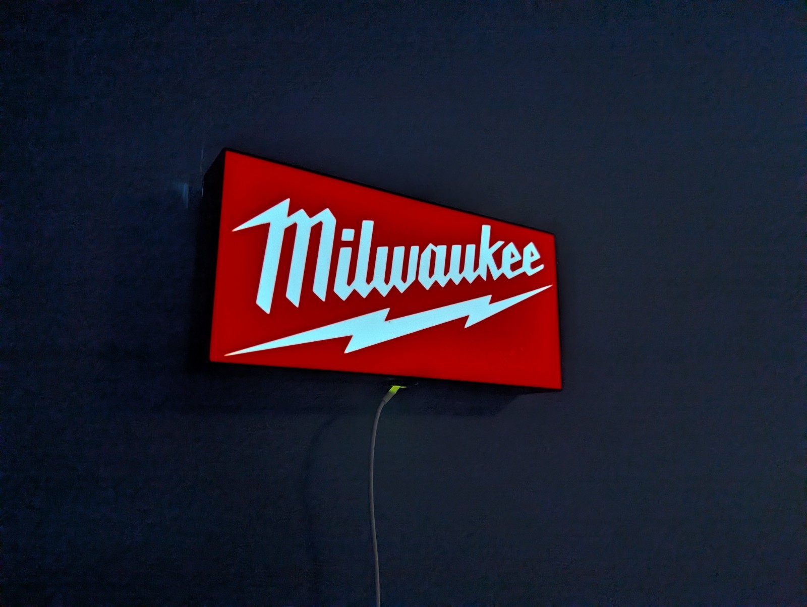 Milwaukee LED Light Box Sign – Tool Wall Art Garage Home Art Decor