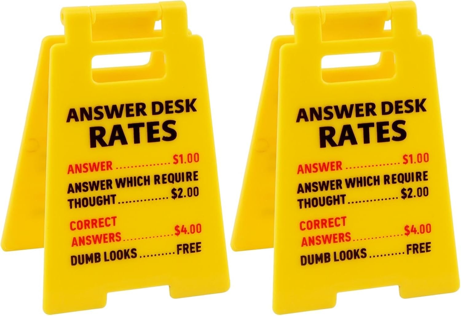 Funny Answer Desk Rates Sign,Team Office Gag Gifts Office Desk Sign CubicleDecor