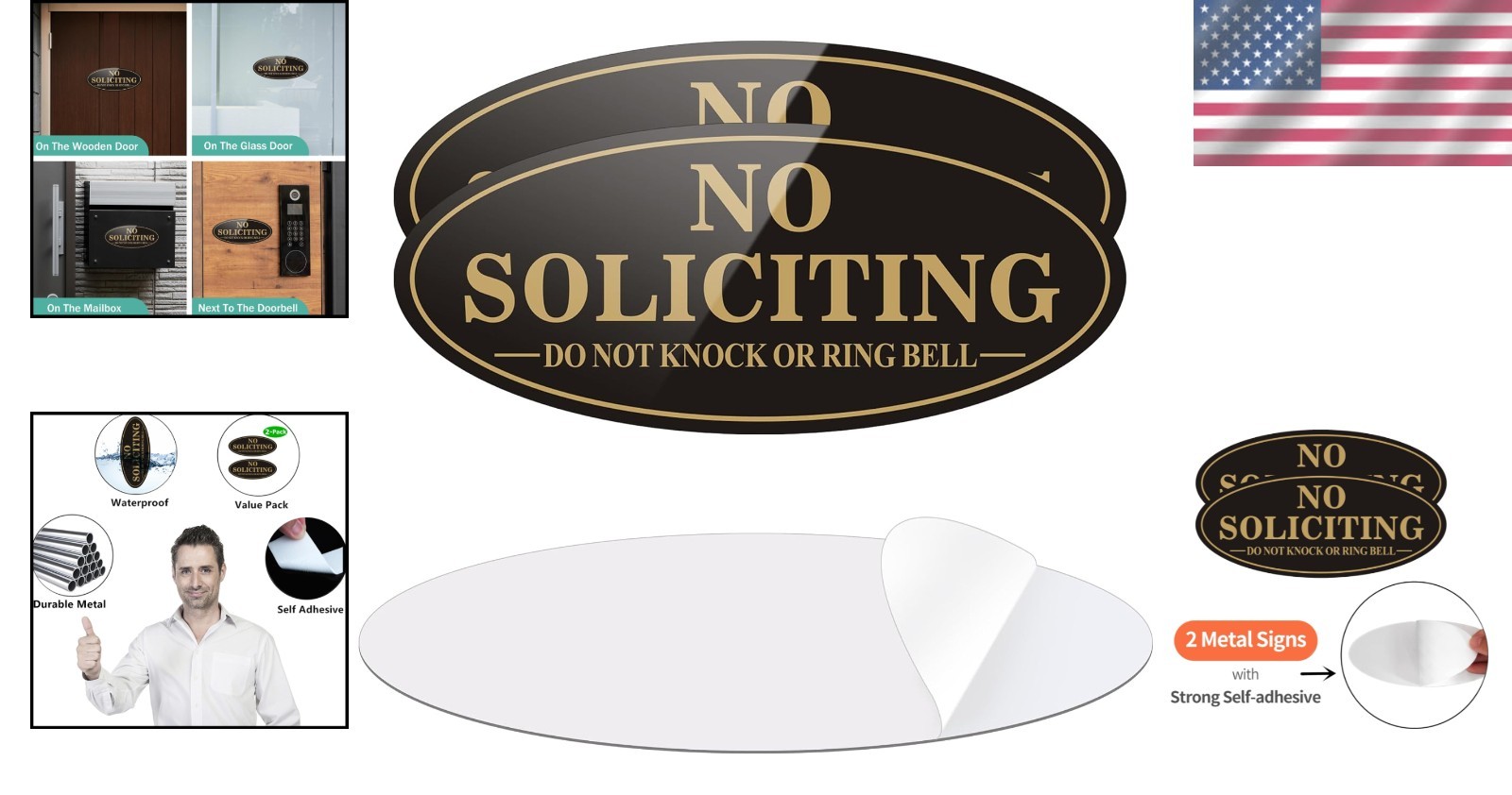 Self Adhesive No Soliciting Sign, Front Door